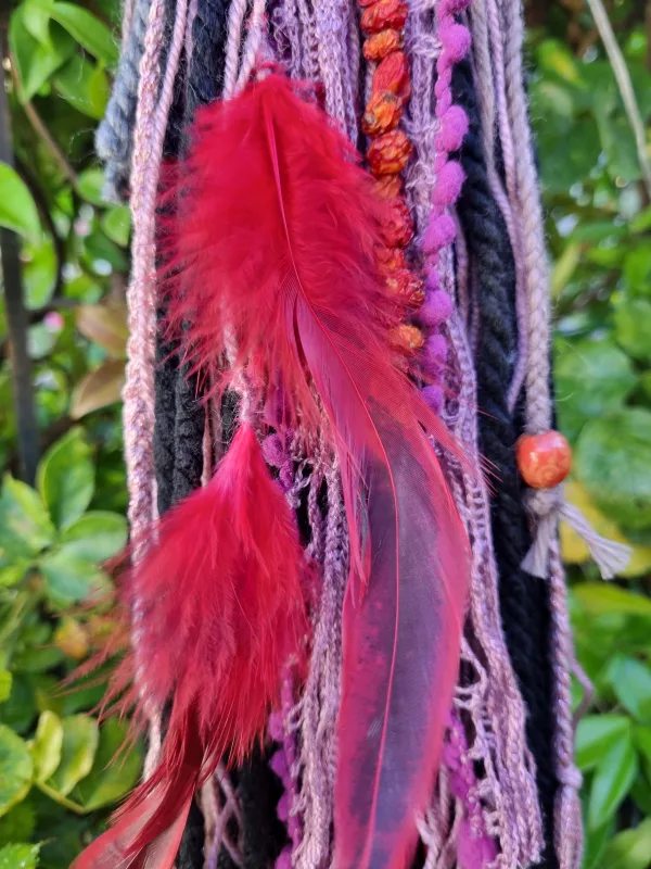 Hand-felted Rowan Spirit Doll from The Spirit Kin of the Wild Hedge infused with Mugwort fibres and sigil threads, crafted for boundary, vision, and remembrance.