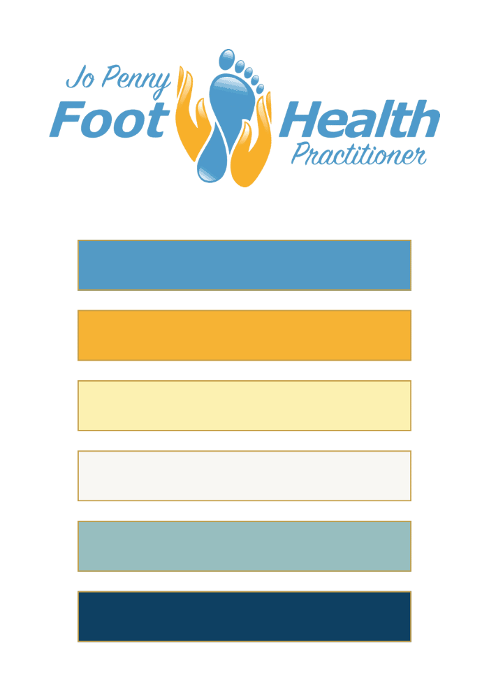 Brand colour palette created for Jo Penny Foot Health website design