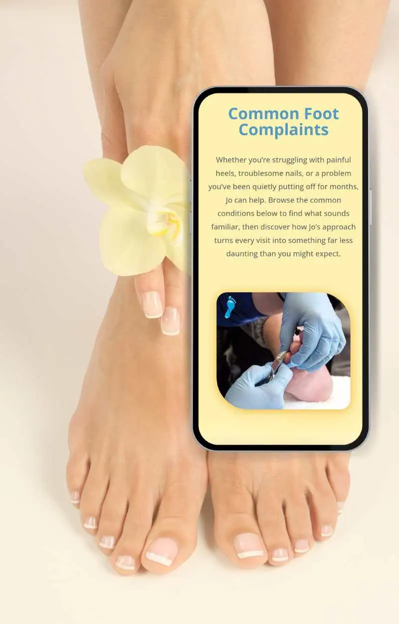 jo-penny-foot-health-portfolio-portrait-5 Responsive website design for Jo Penny Foot Health mobile practitioner